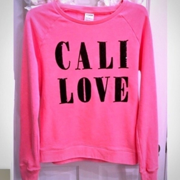PINK Victoria’s Secret Hot Pink Sweatshirt  Size S - Picture 5 of 8